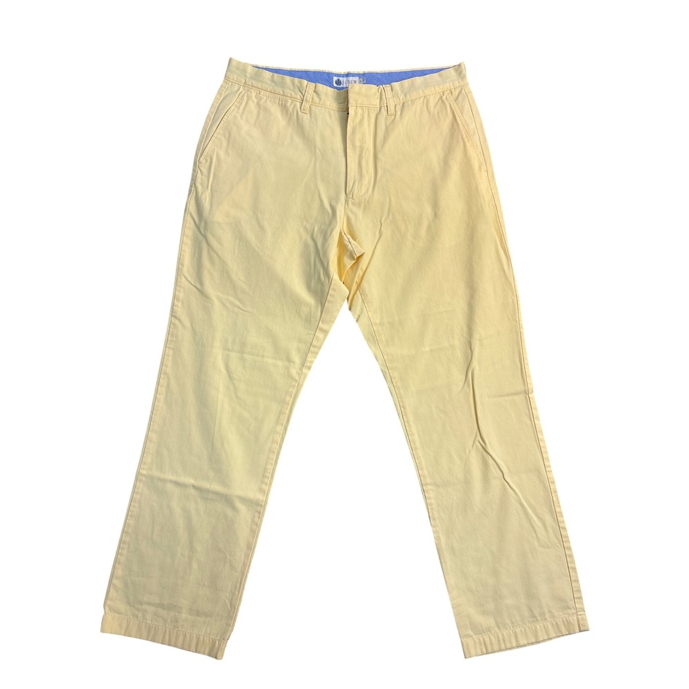 J.Crew Essential Chino Pants Mens 33x30 Yellow Straight Leg Cotton Trousers